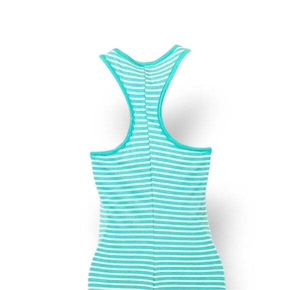 NEW Vintage 90s Y2K Mulata Racerback Tank Striped Maxi Dress in Turquoise Sz S - Picture 5 of 12